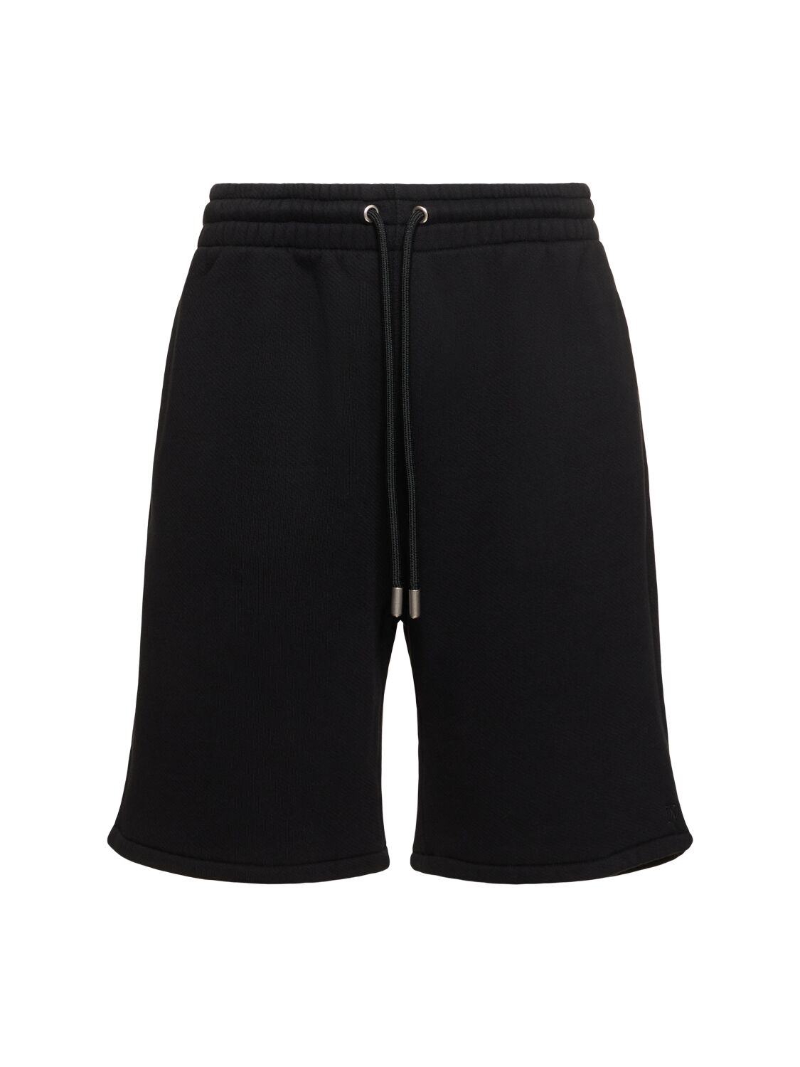 Off-white Ow Embroidery Cotton Skate Sweat Shorts In Black