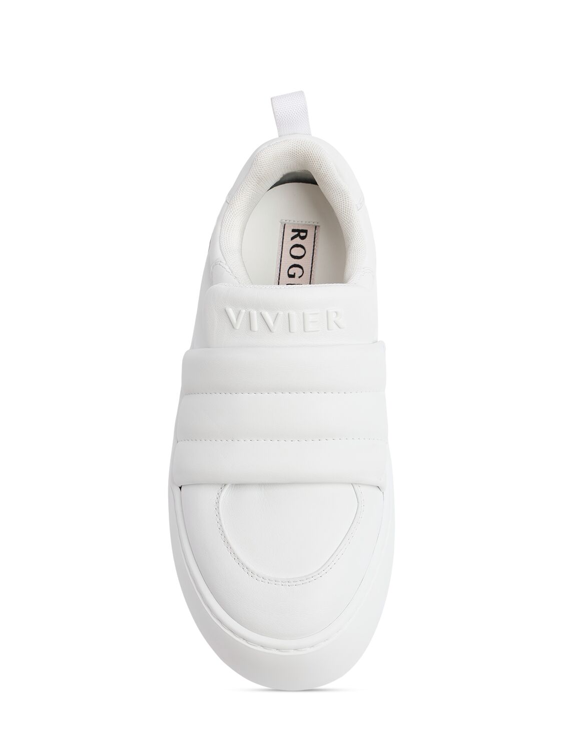 ROGER VIVIER PUFFY LEATHER LOW TOP SNEAKERS 
