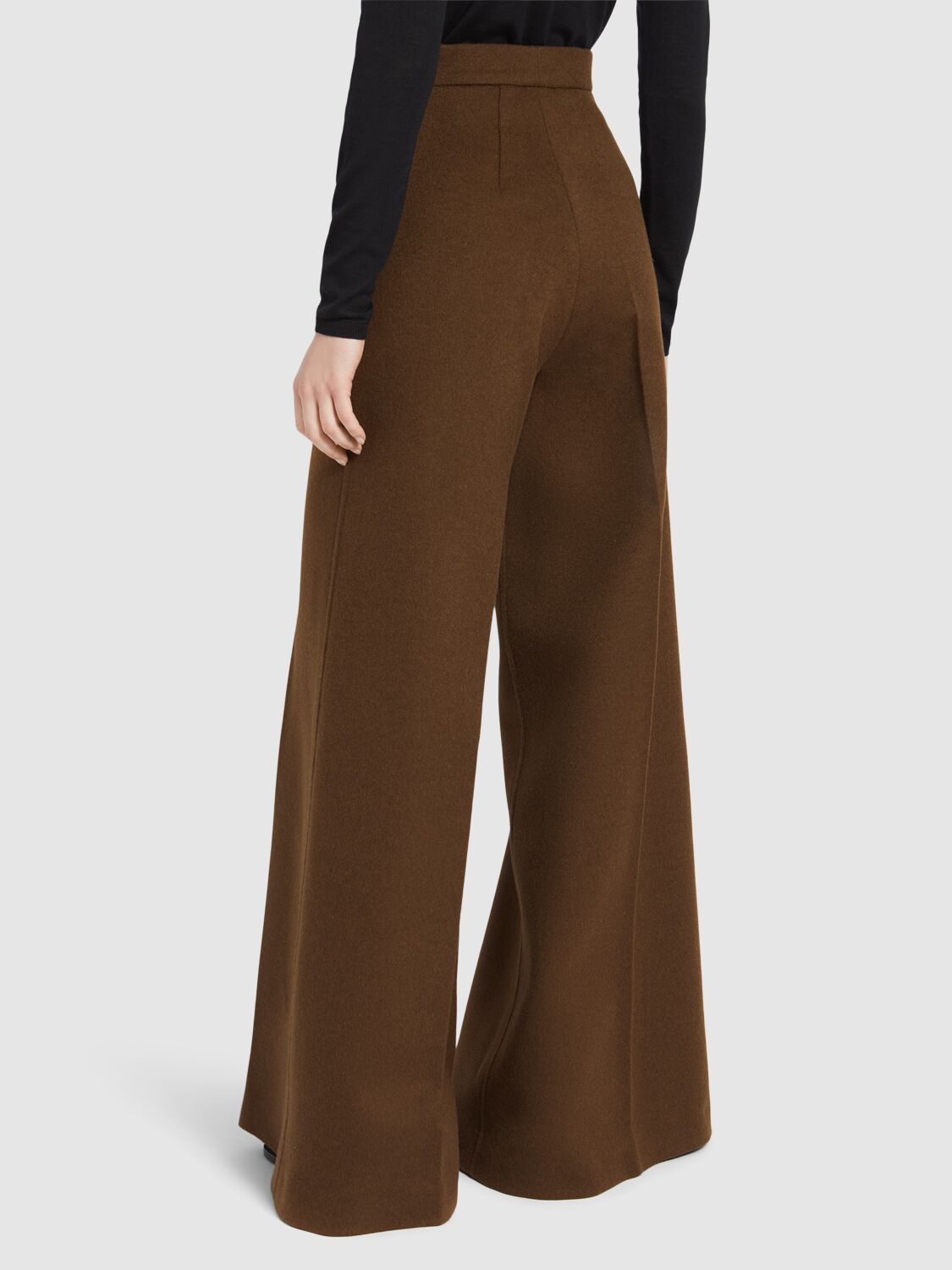 Shop Max Mara Axe Camel Wide Pants In Brown