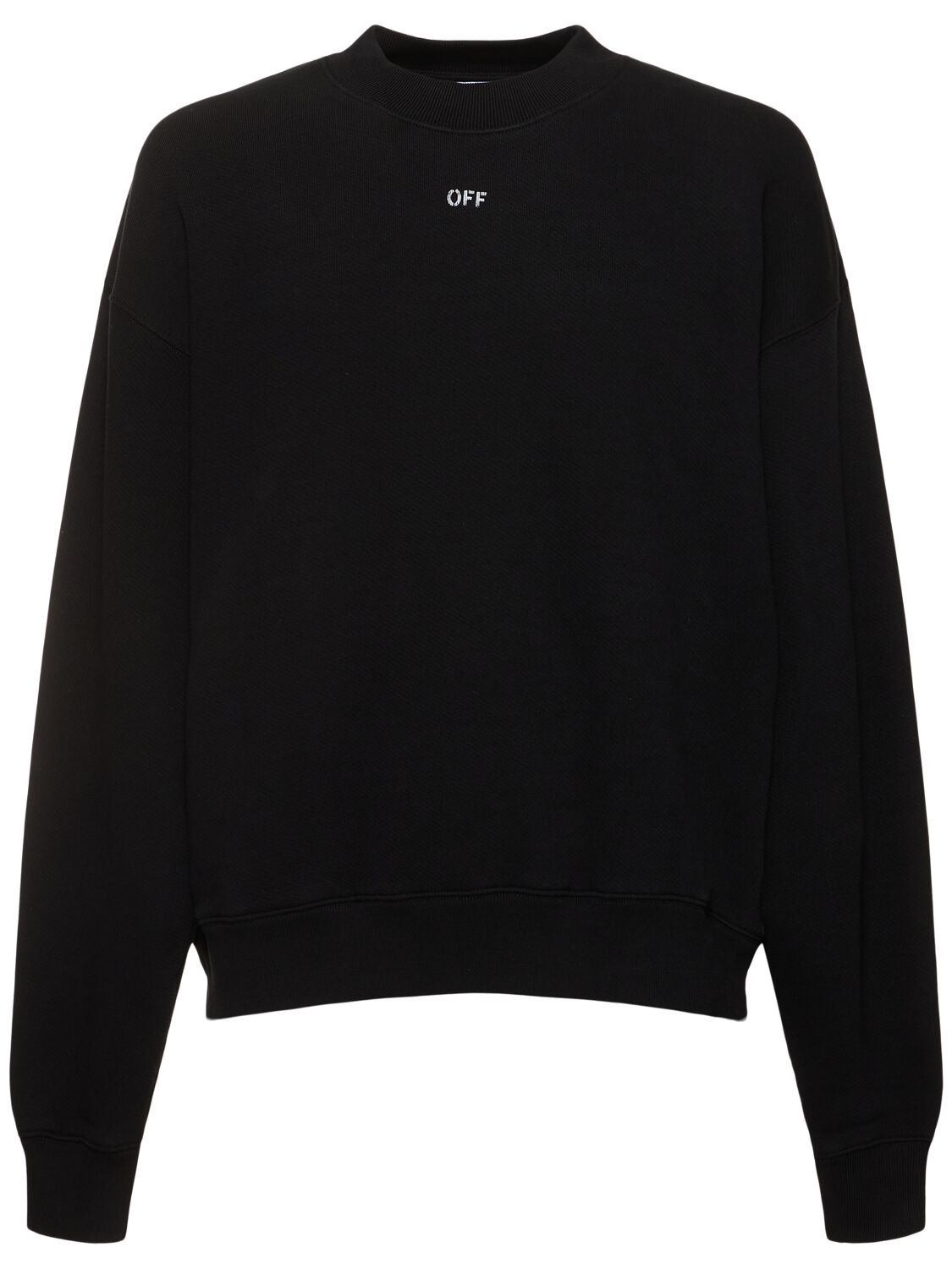 Off-white Off Stamp Skate Cotton Sweatshirt In Black