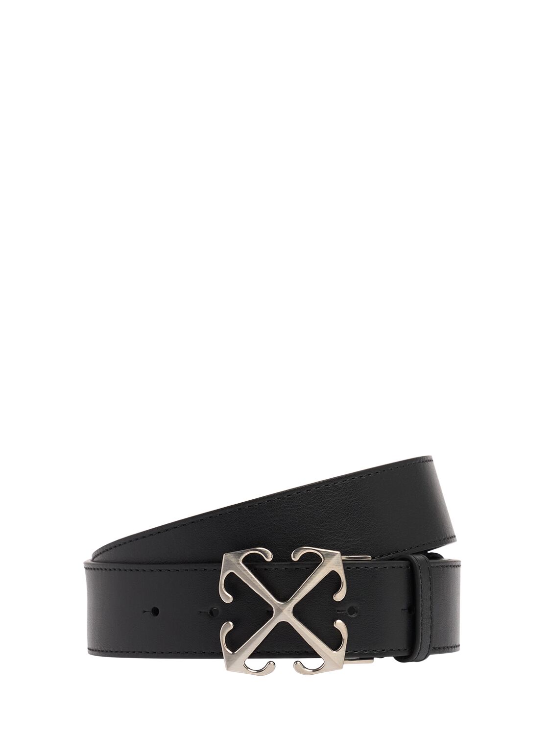 Off-white 3.5cm Arrow Leather Belt In Black