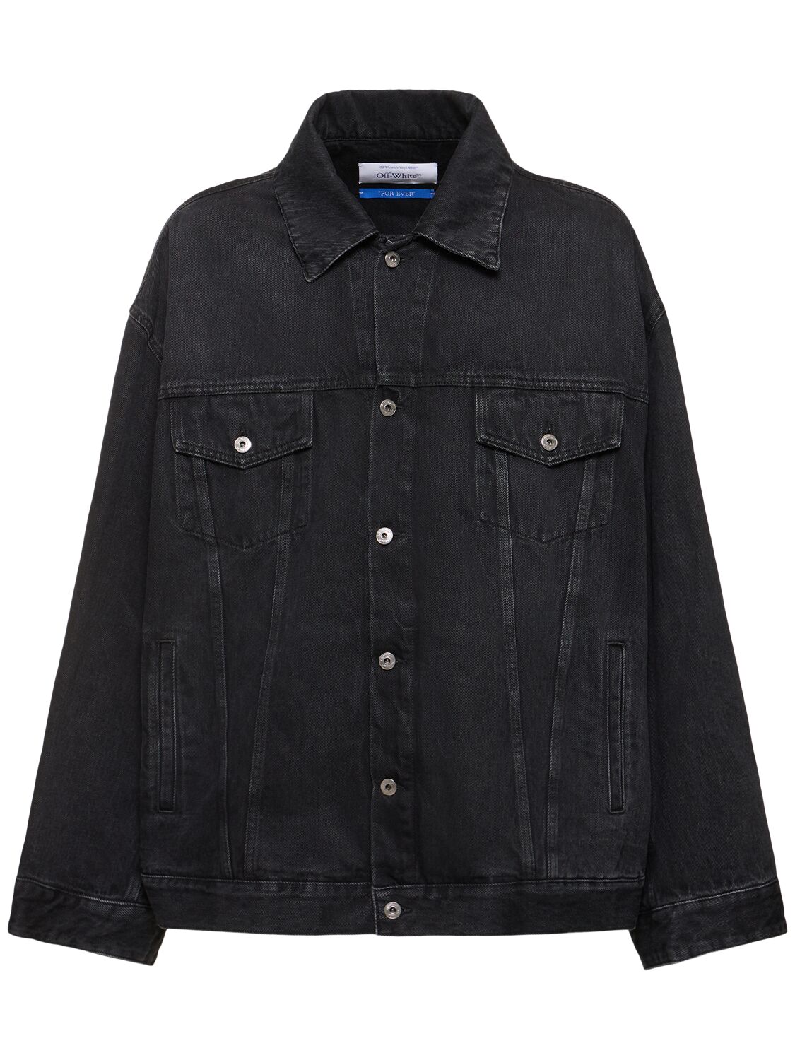 Off-white Arrow Cotton Denim Jacket In Black