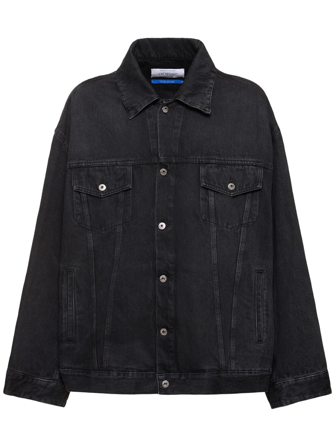 Off-white Arrow Cotton Denim Jacket In Vintage Blue