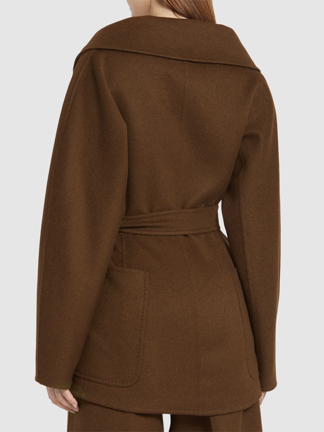 Shop Max Mara Holly Camel Wrap Jacket In Brown