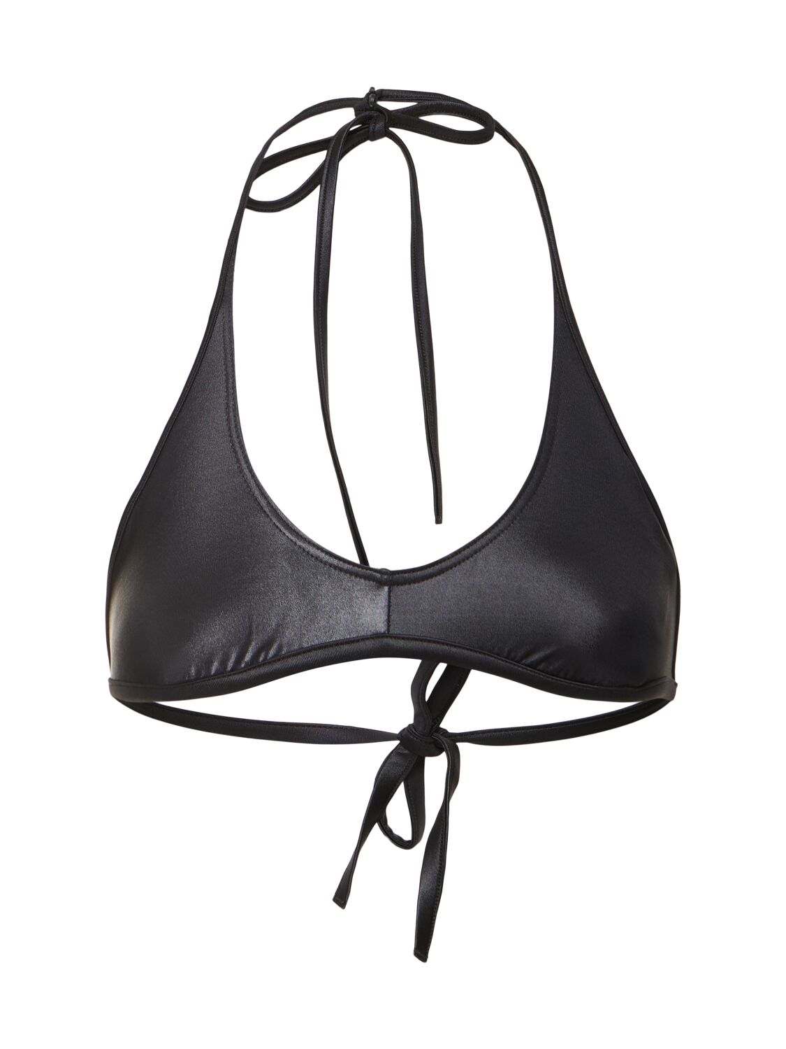 Palm Angels Monogram Crossover Lycra Bikini Top In Black