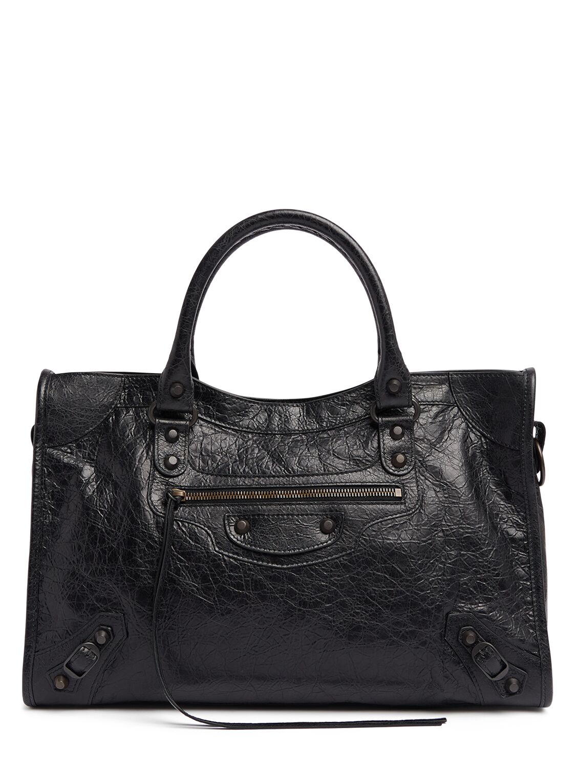 Balenciaga Medium Le City Arena Storico Leather Bag In Black