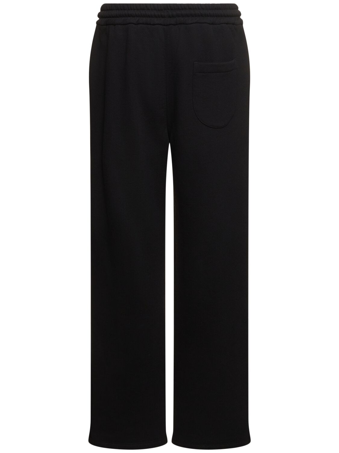 Shop Off-white Ow Embroidery Cotton Sweatpants In Black