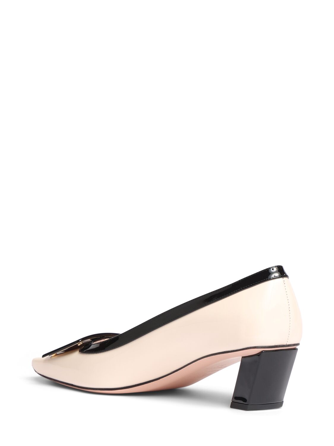 Shop Roger Vivier 45mm Belle Vivier Fabric Pumps In 白色/黑色