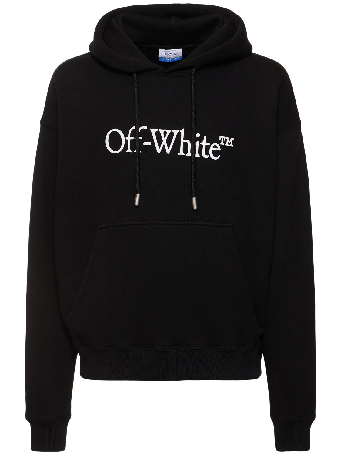 Off-white Big Bookish Skate Cotton Hoodie In Black
