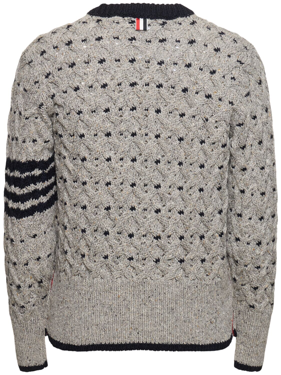 Shop Thom Browne All Over Cable Stitch Classic Sweater In Lt Grey