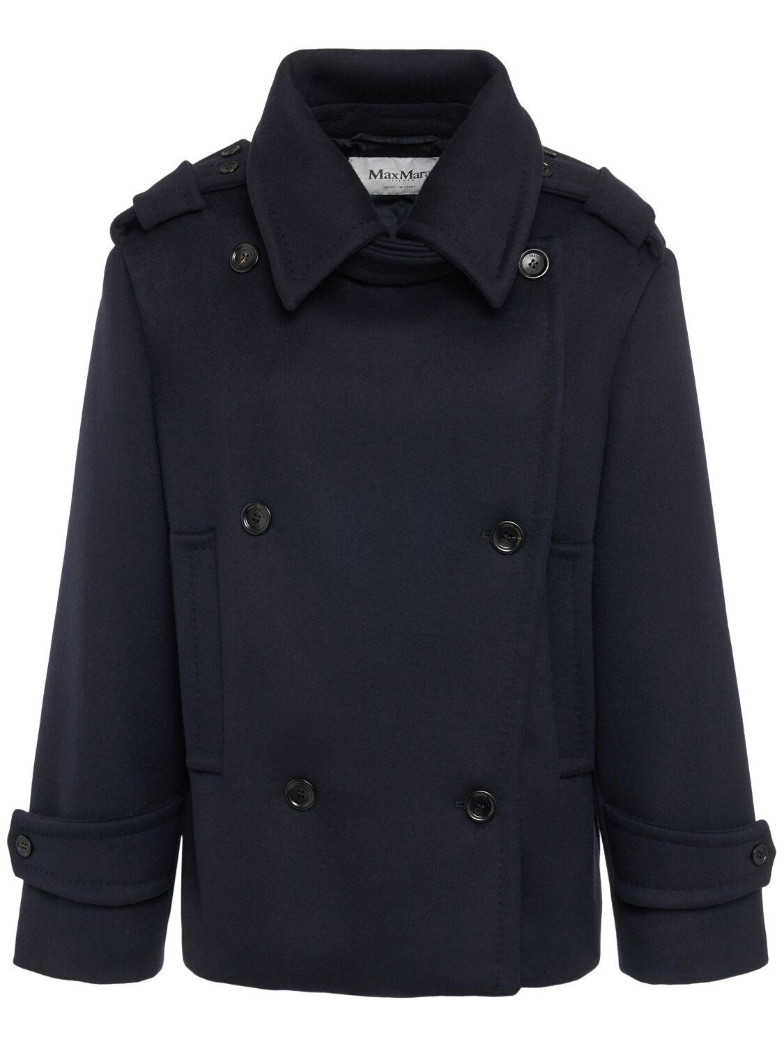 Max Mara Laveno Wool & Cashmere Short Coat In Blue