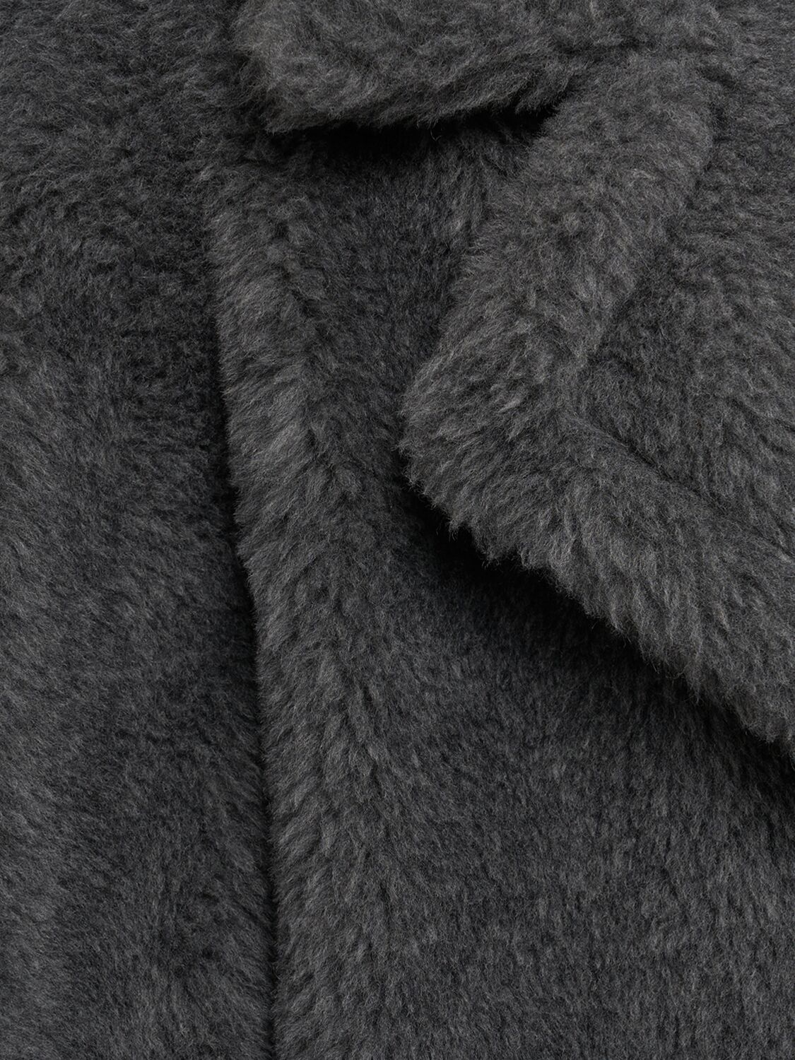 Shop Max Mara Kadiak Teddy Long Coat In Grey