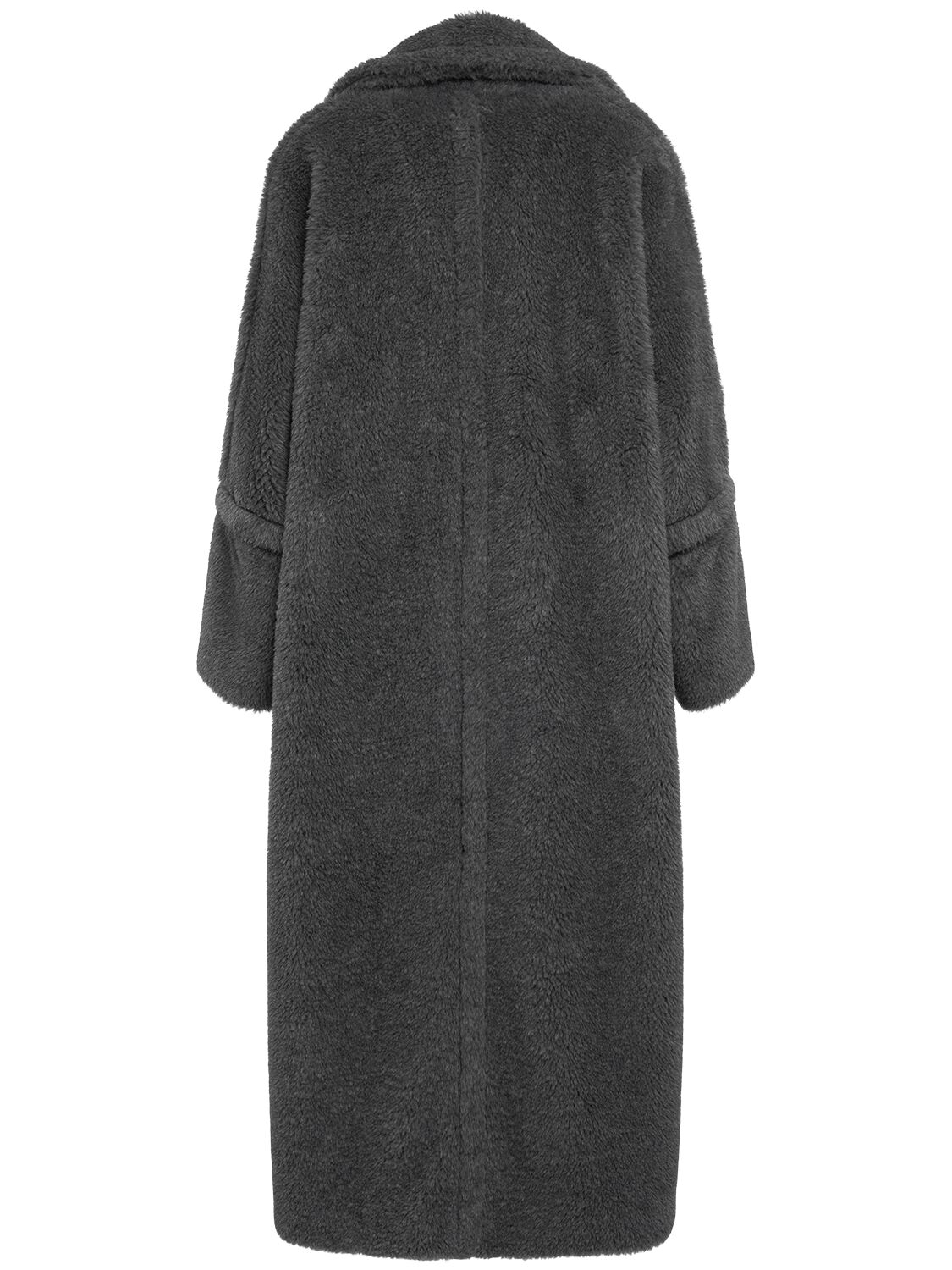 Shop Max Mara Kadiak Teddy Long Coat In Grey