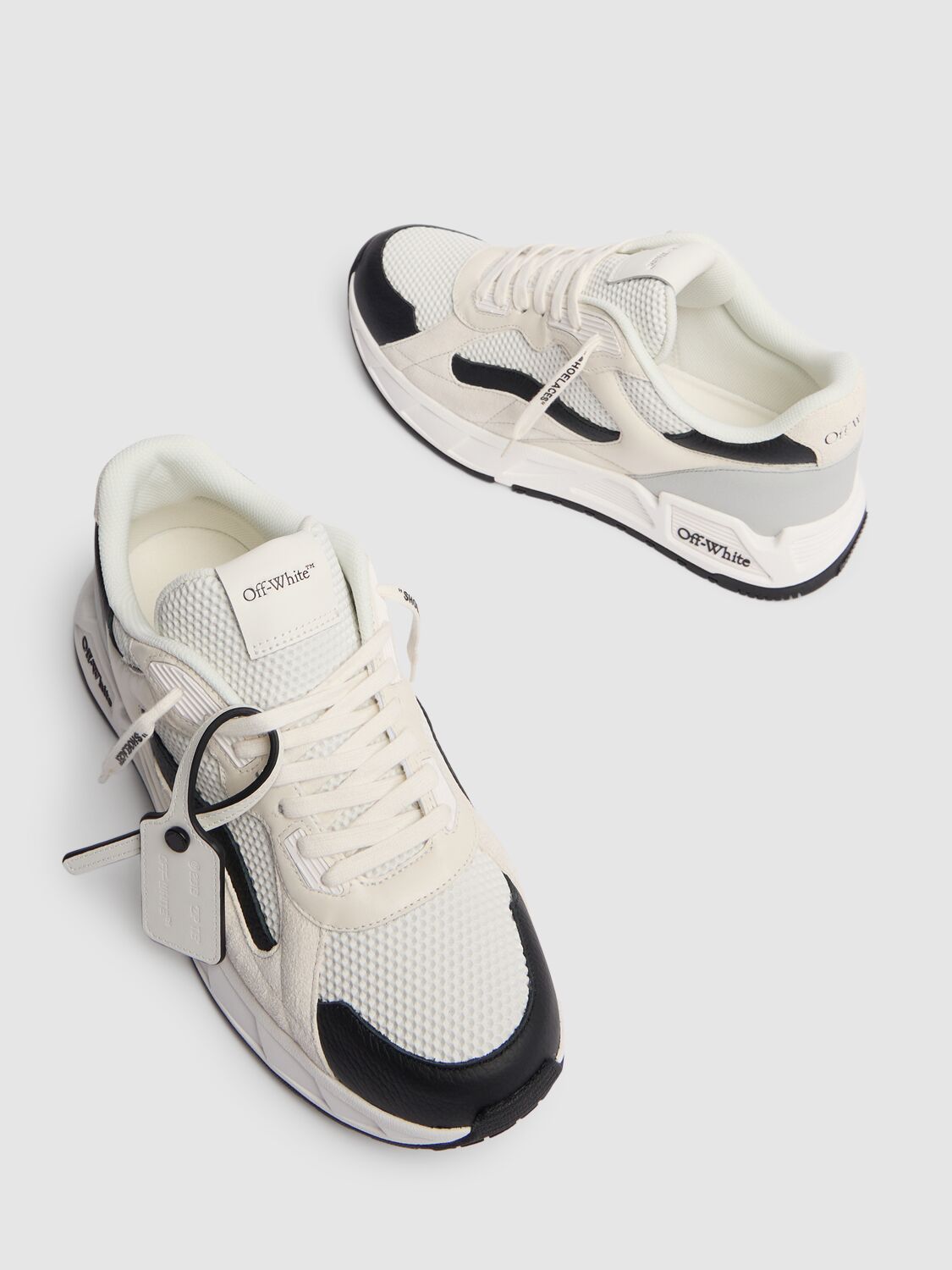 Shop Off-white Kick Off Leather Sneakers In White,black