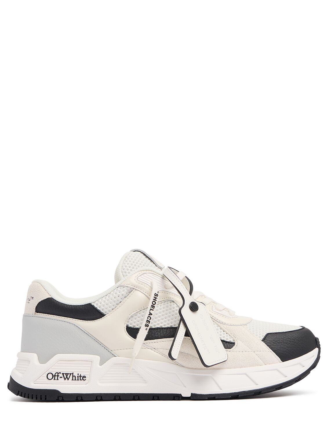 Off-white Kick Off Leather Sneakers In White,black