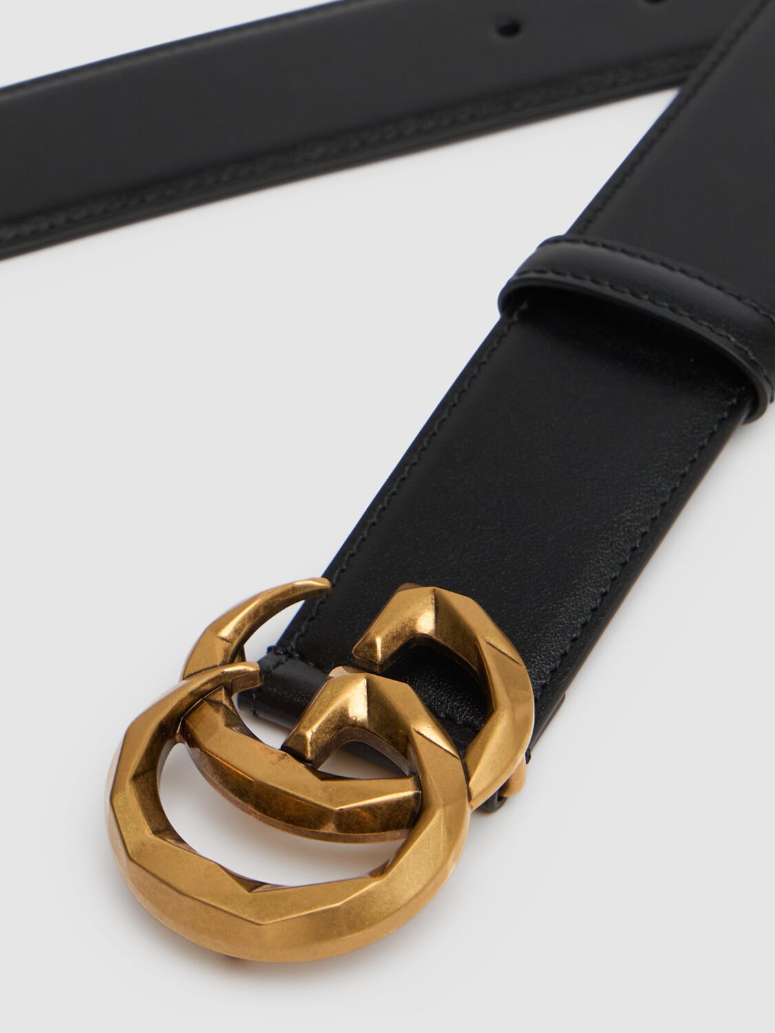 Shop Gucci 4cm Gg Marmont Leather Belt In Black