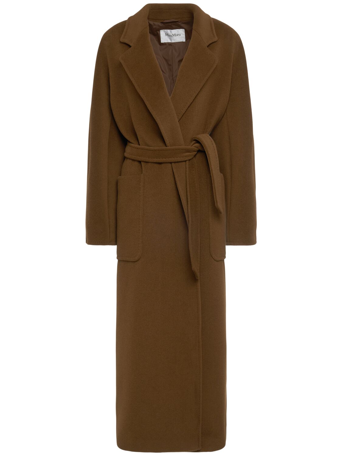 Shop Max Mara Attuale Long Coat In Brown