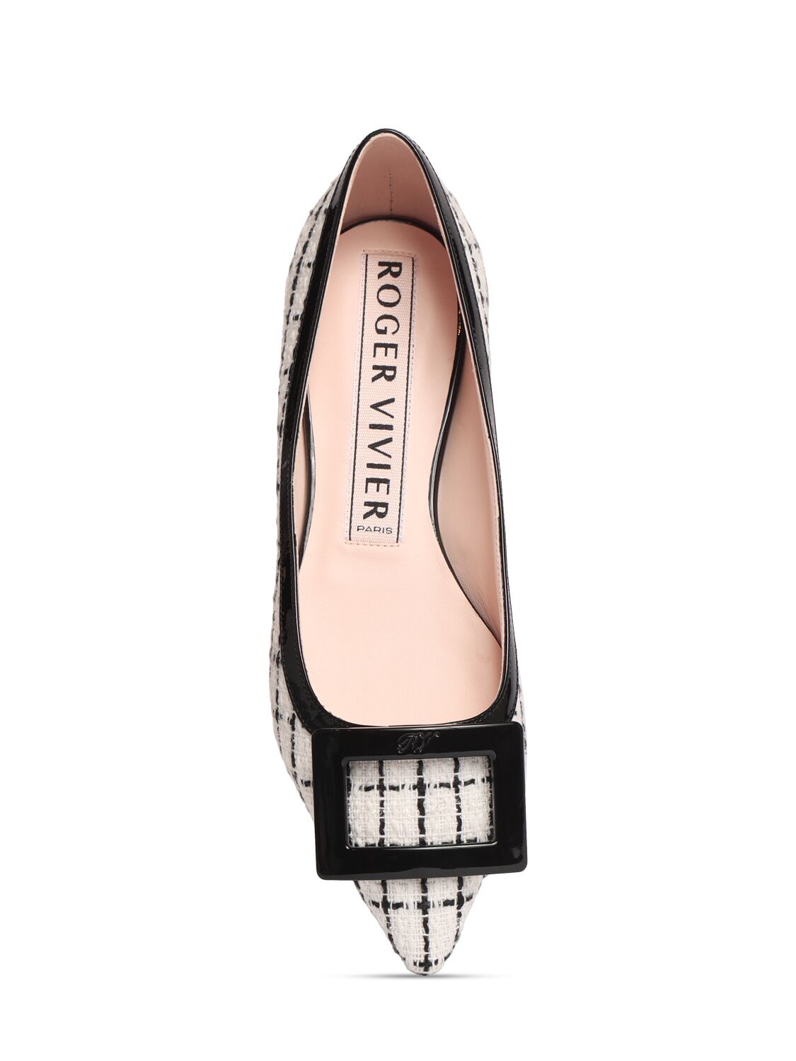 Shop Roger Vivier 5mm Gommettine Bicolor Ballerina Flats In 白色/黑色