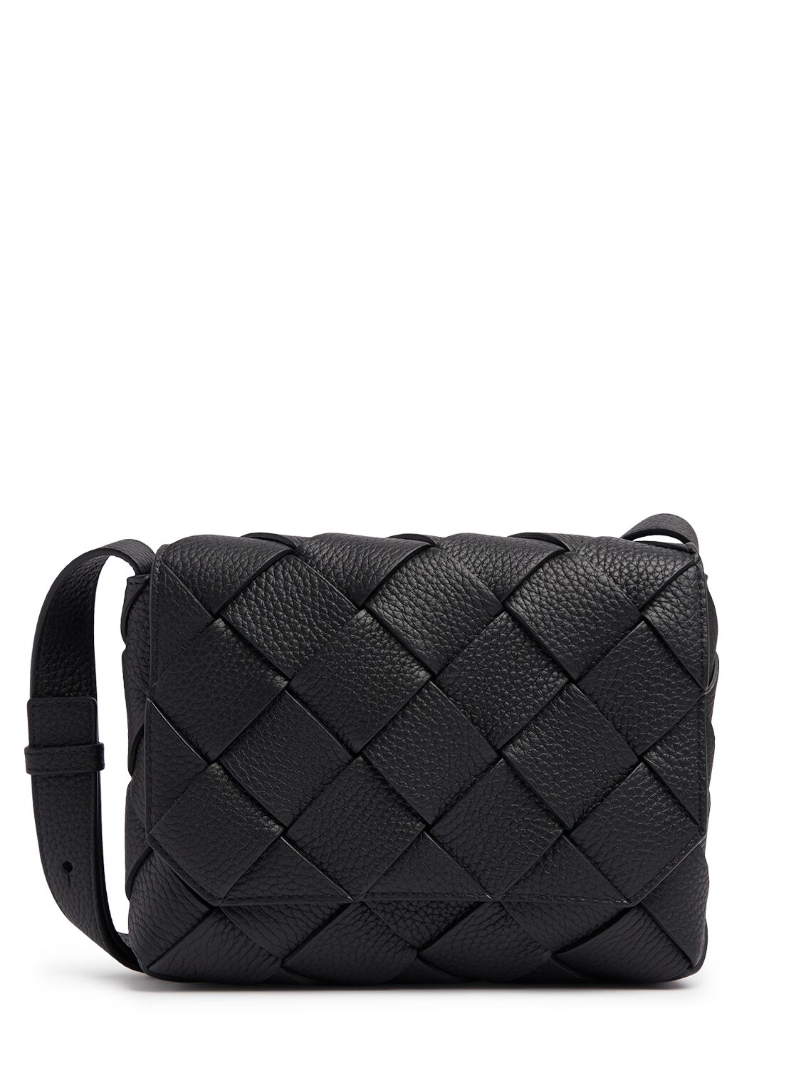 Bottega Veneta Diago Grained Leather Crossbody Bag In Black