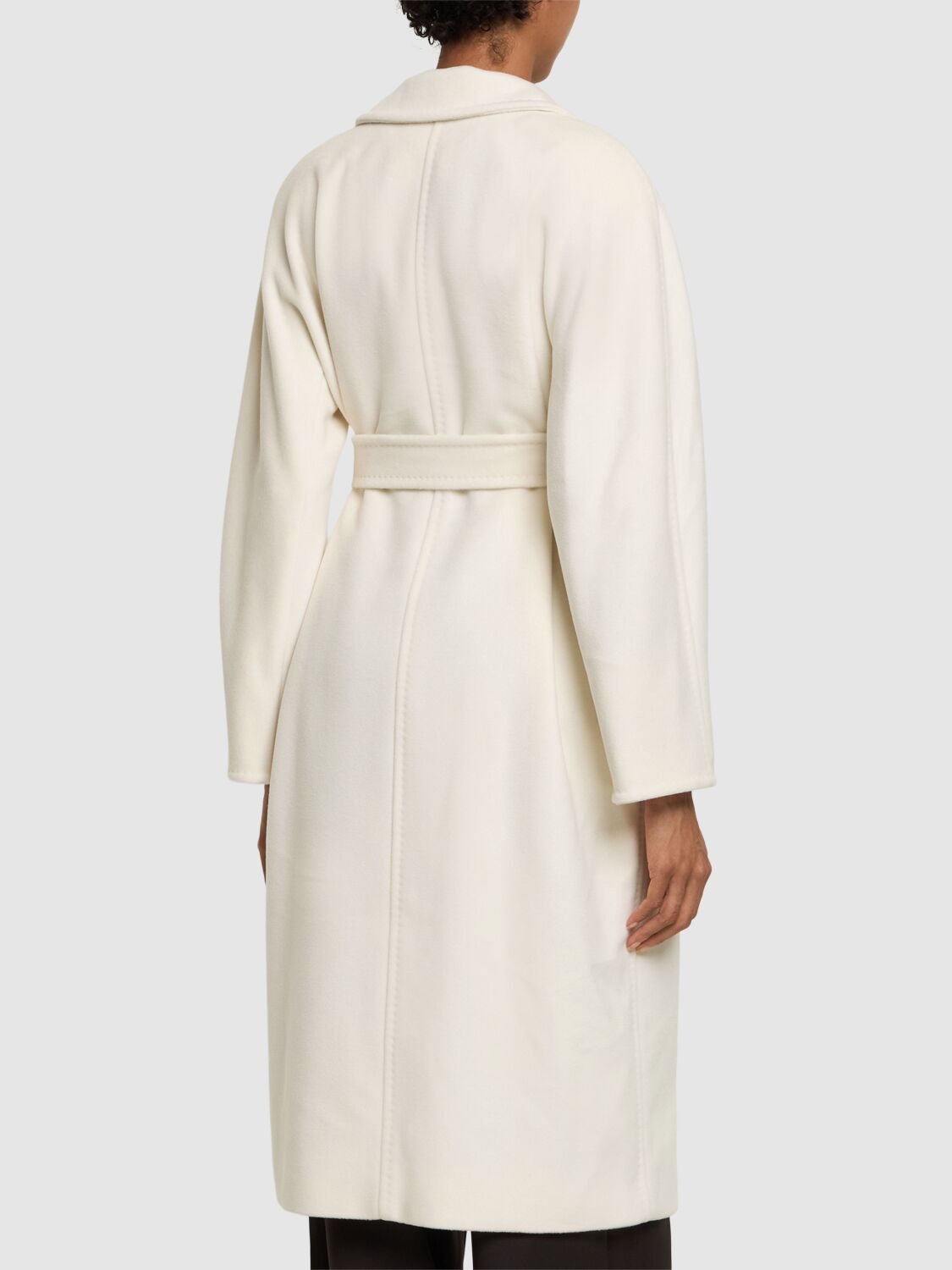 Shop Max Mara Madame Long Wool & Cashmere Coat In White