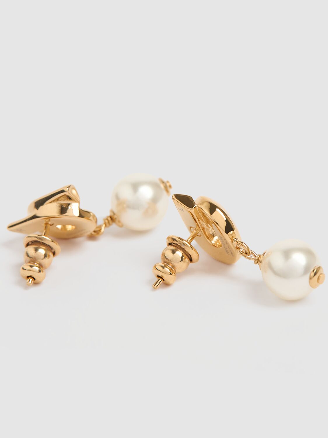 Shop Ferragamo Gancio Faux Pearl Drop Earrings In Gold,white