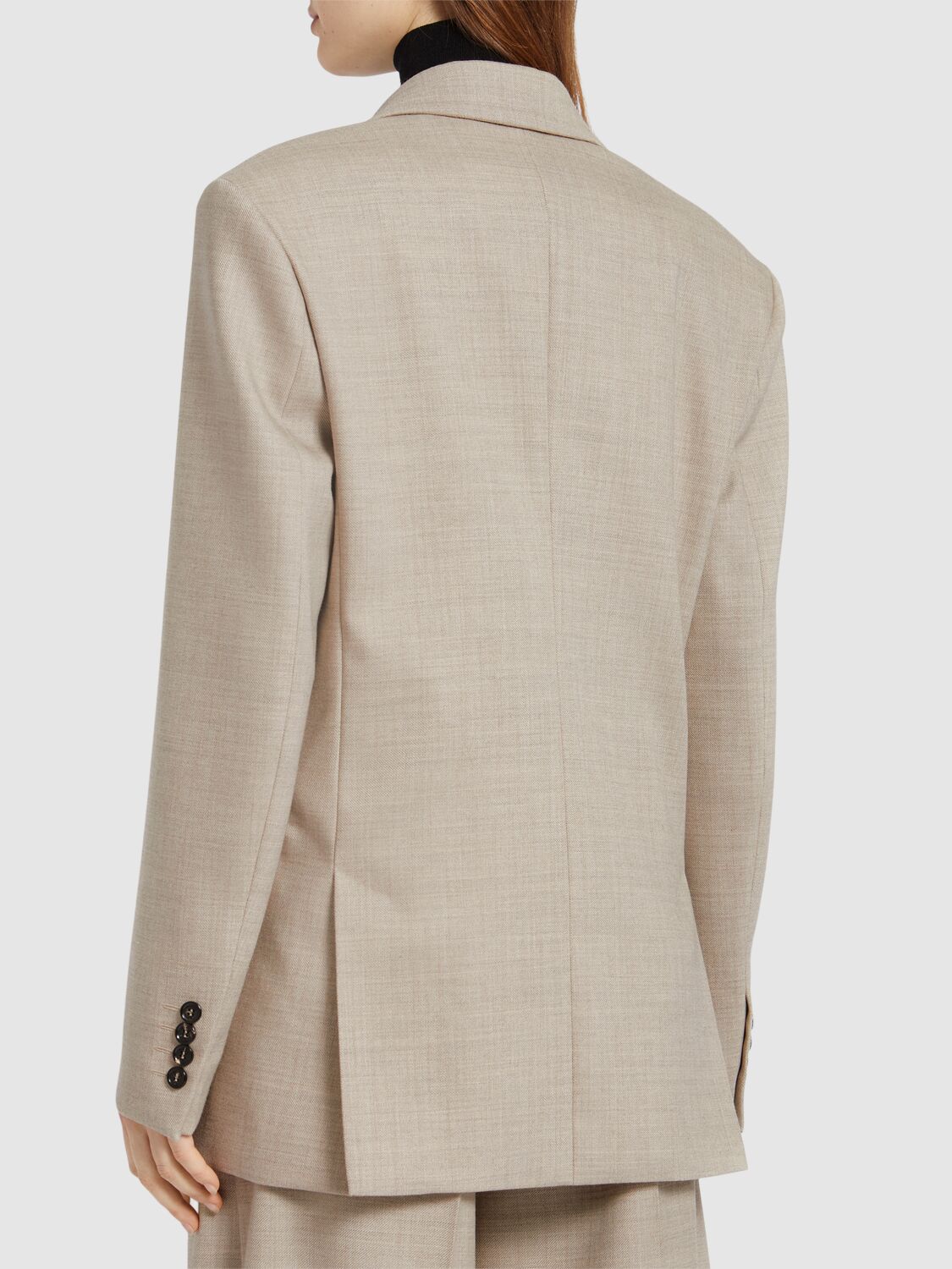 Shop Max Mara Rosi Wool Blazer In Beige