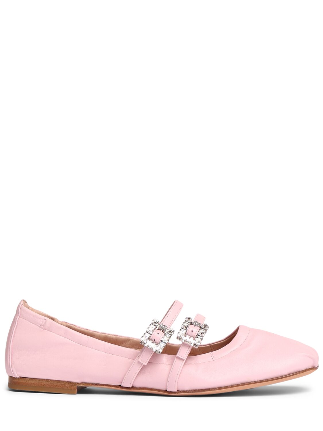 Roger Vivier 5mm Mini Strap Leather Ballerina Flats In 粉色