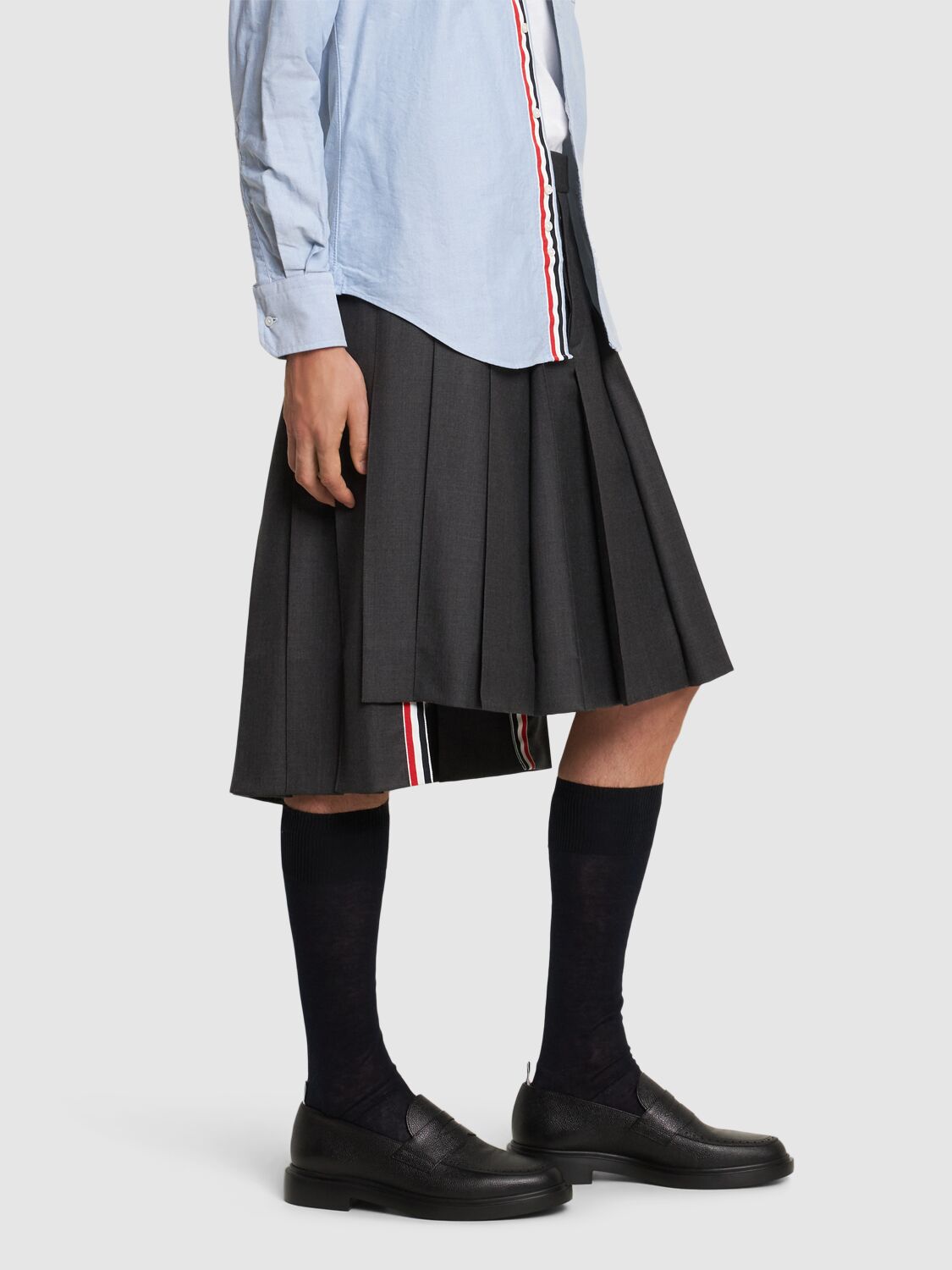 THOM BROWNE PEBBLE GRAINED LEATHER LOAFERS 