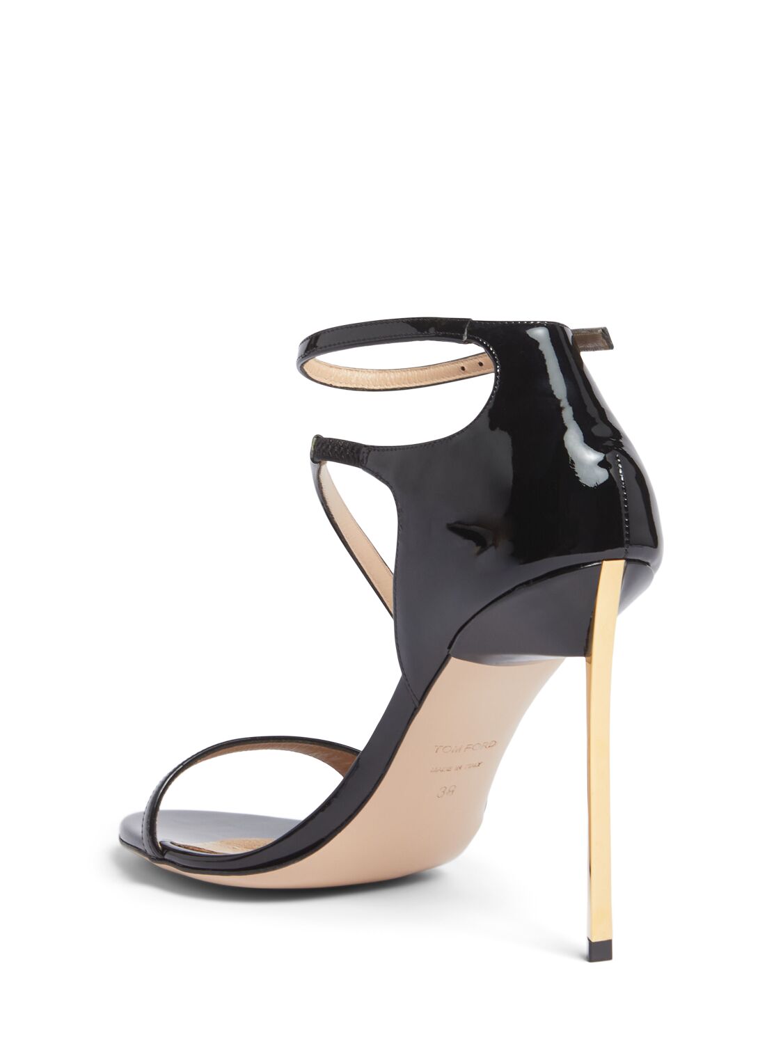 Shop Tom Ford 105mm Newton Patent Leather Sandals In Black