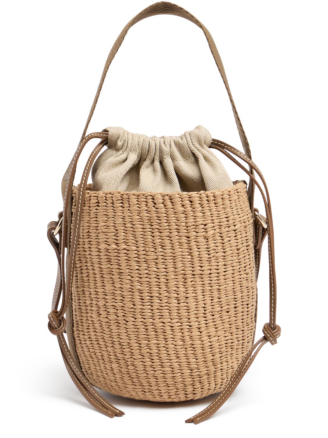 Chloé Small Woody Bucket Top Handle Bag In Dark Nut