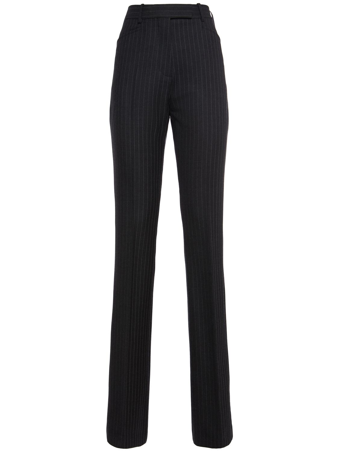Tom Ford Pinstriped Cashmere Straight Pants In Gray