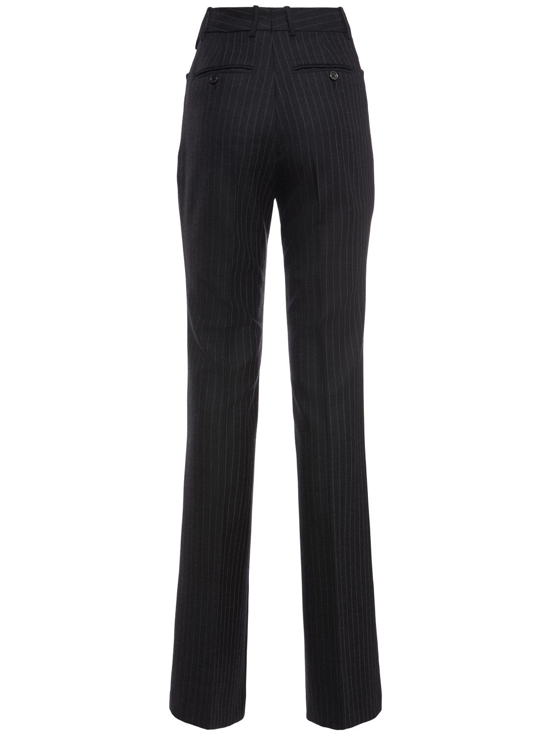 Shop Tom Ford Pinstriped Cashmere Straight Pants In Dark Grey