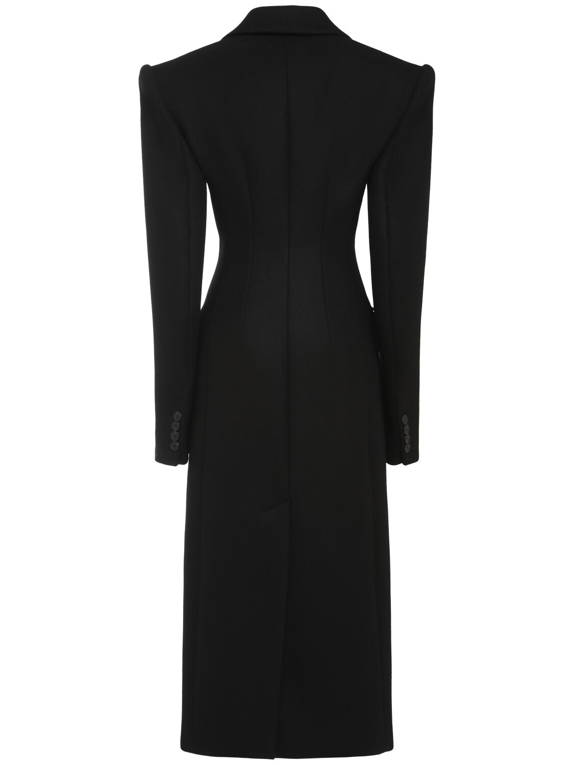 Shop Sportmax Arabia Fitted Wool & Cashmere Long Coat In Black