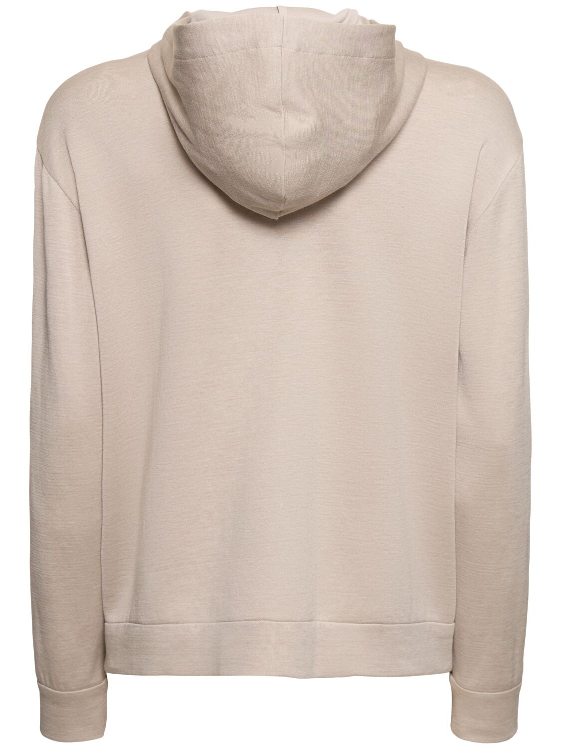 Shop Brunello Cucinelli Cotton Blend Jersey Sweatshirt Hoodie In Taupe