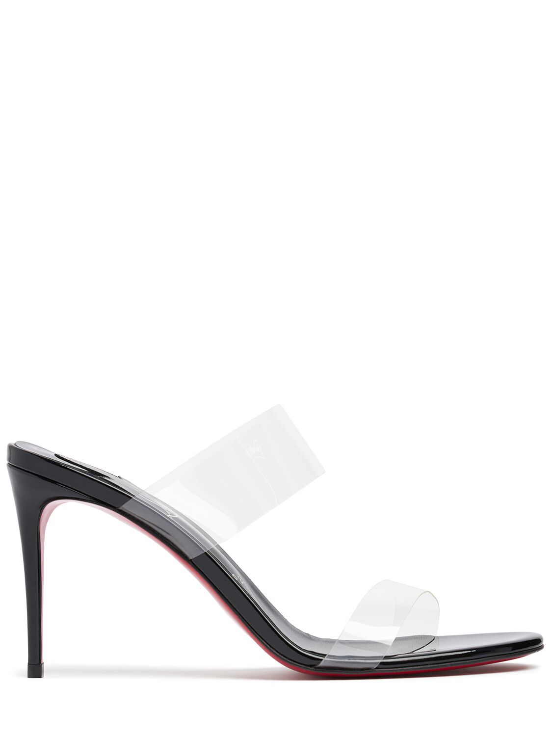 Christian Louboutin 85mm Just Nothing Pvc Mule Sandals In Transparent/bla