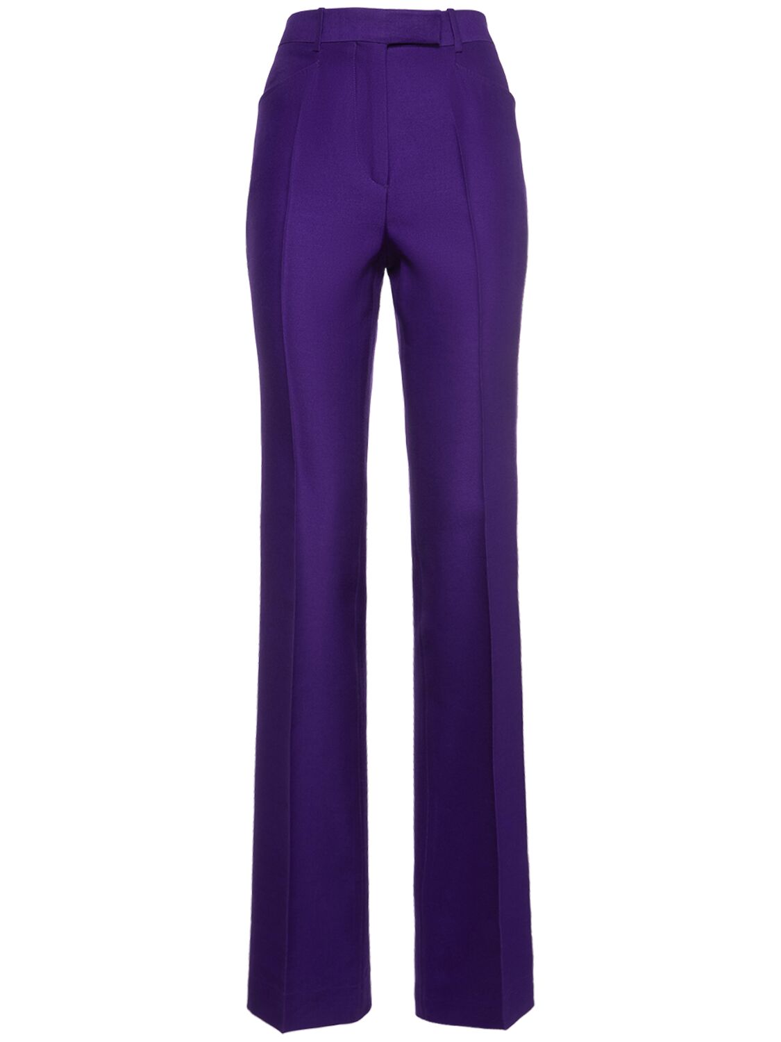 Tom Ford Wool & Silk Tailored Wide Pants In Blue