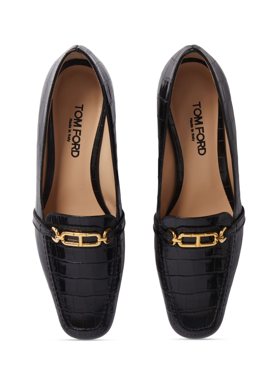 TOM FORD 25MM WHITNEY CROC EMBOSSED LOAFERS 