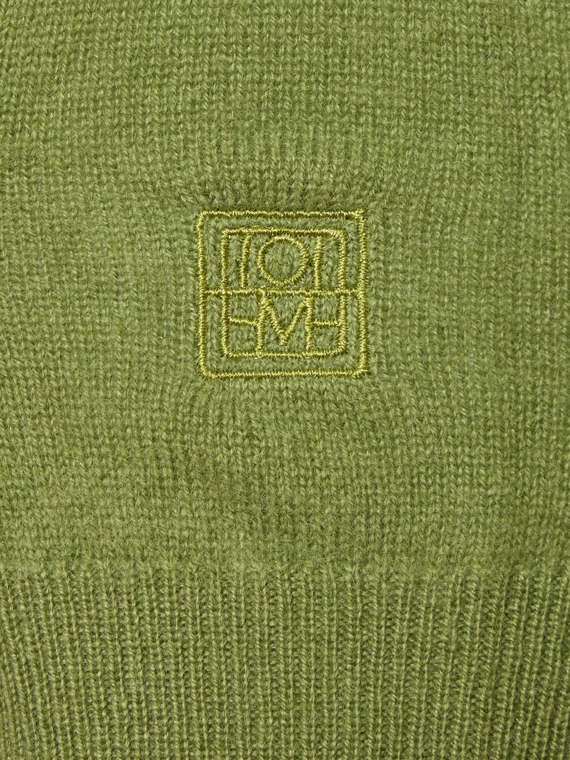 Shop Totême Crewneck Cashmere Knit Sweater In Green