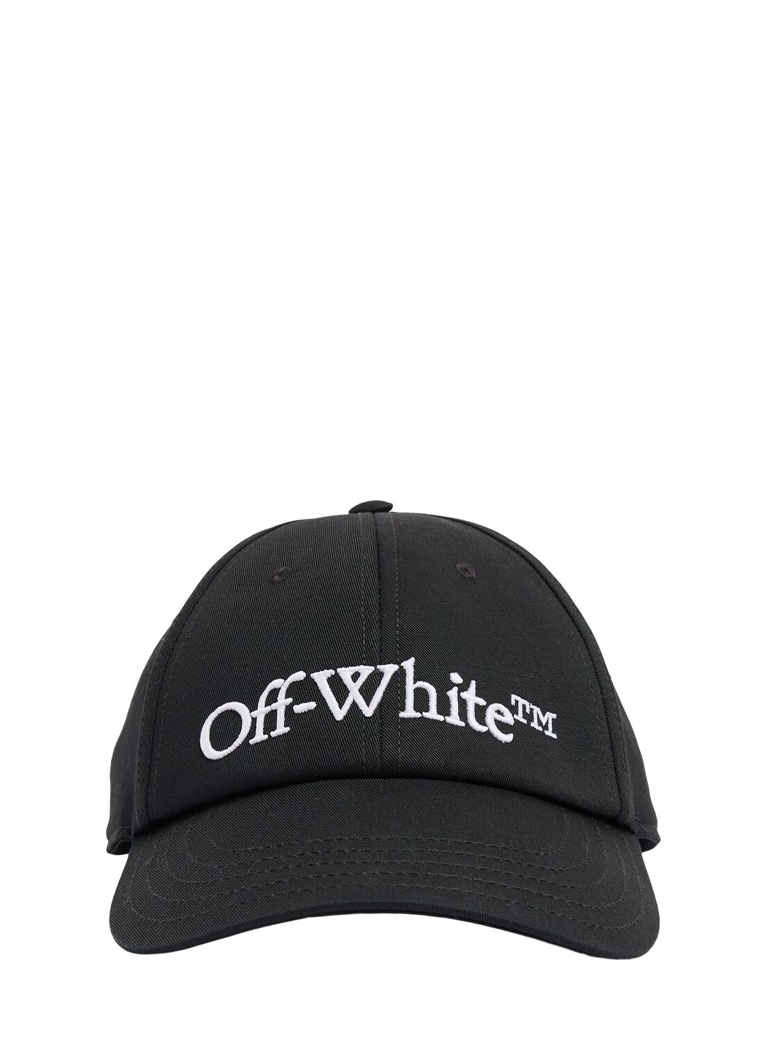 Off-white Bookish Cotton Drill Baseball Cap In Black