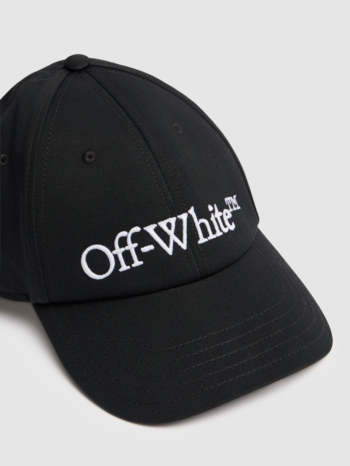 Shop Off-white Bookish Cotton Drill Baseball Cap In Black