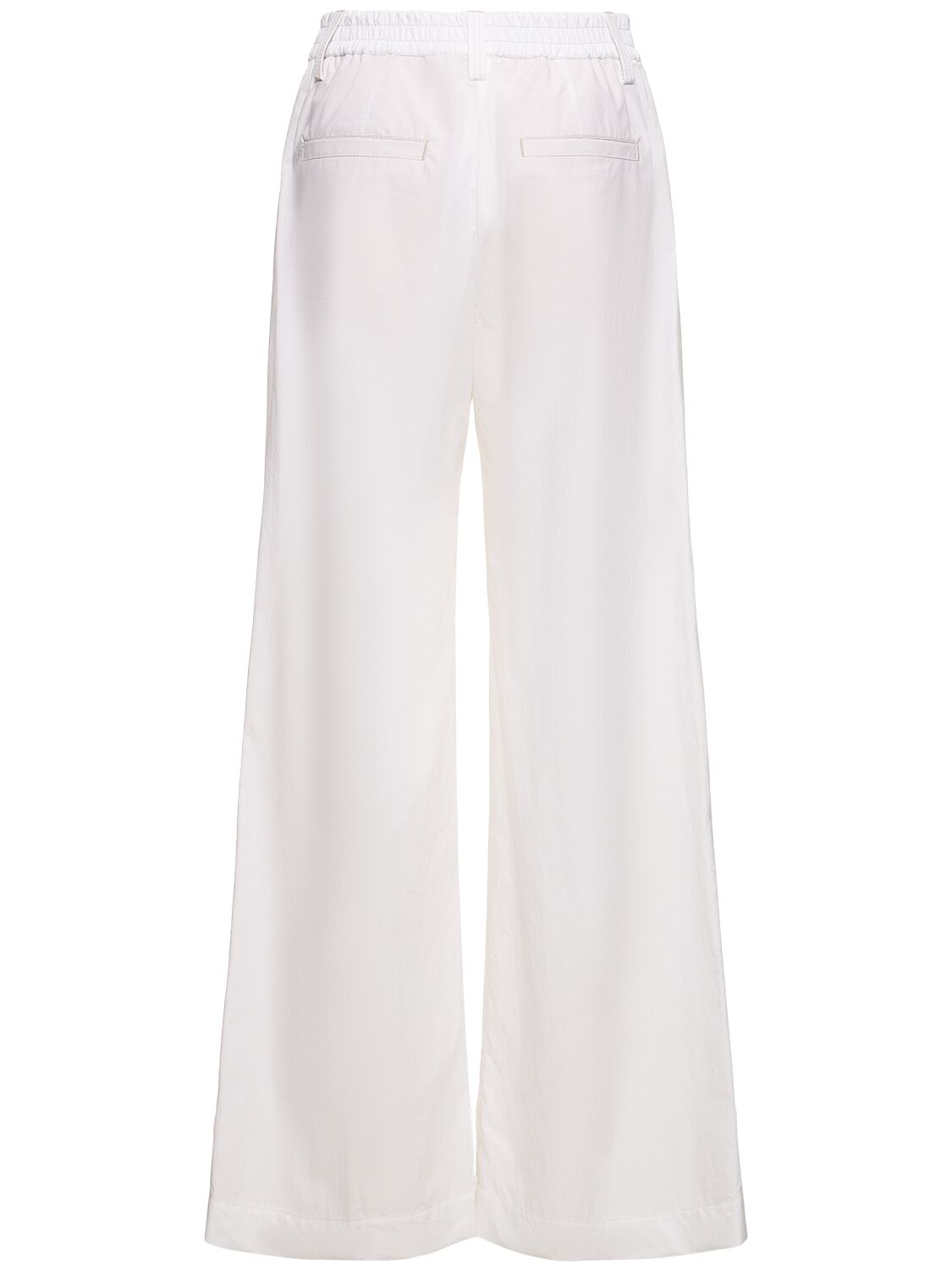 Brunello Cucinelli Hose Mit Weitem Bein Aus Baumwollpopeline In White