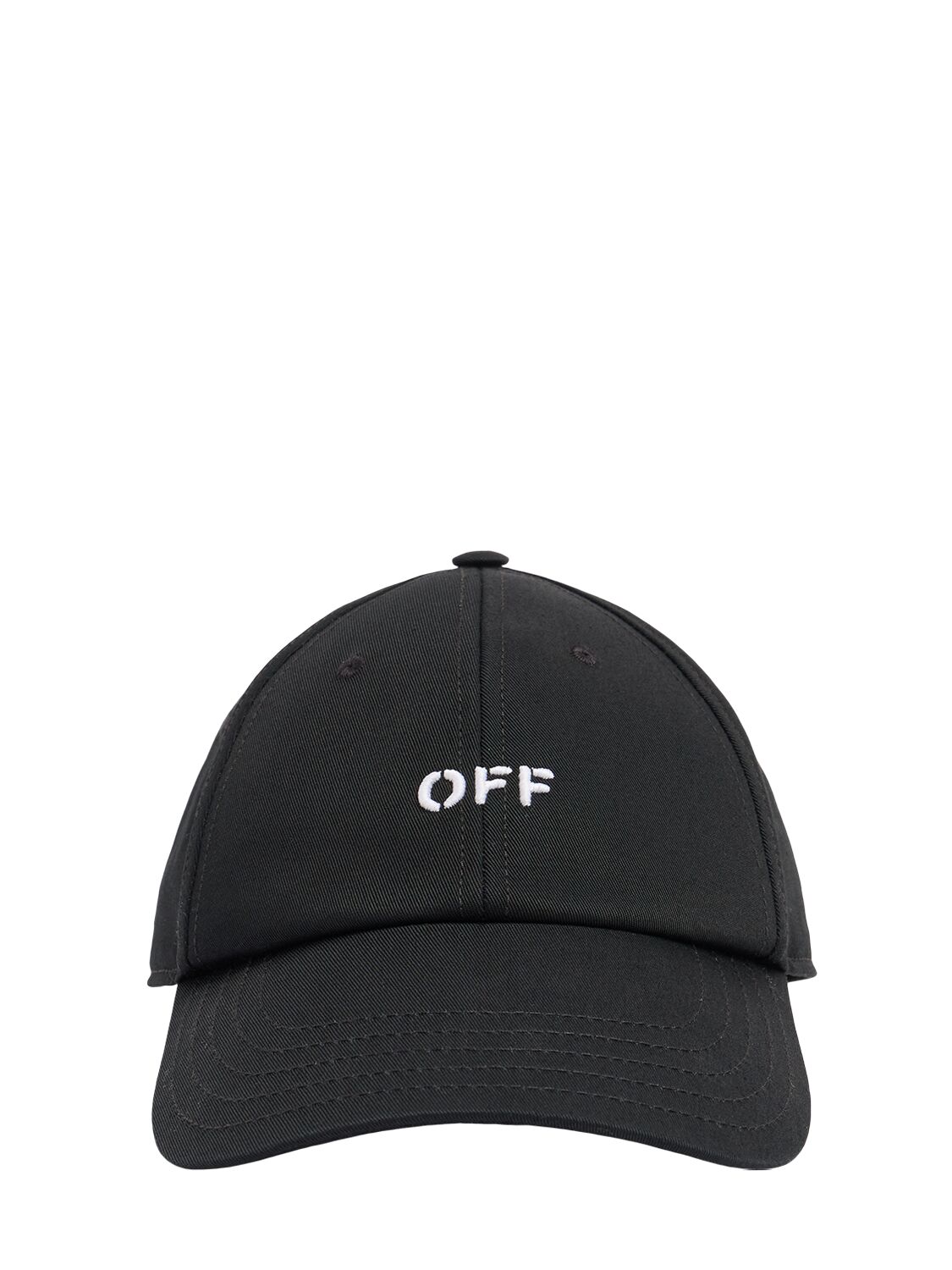 Off-white Off Stamp Cotton Drill Baseball Cap In Black