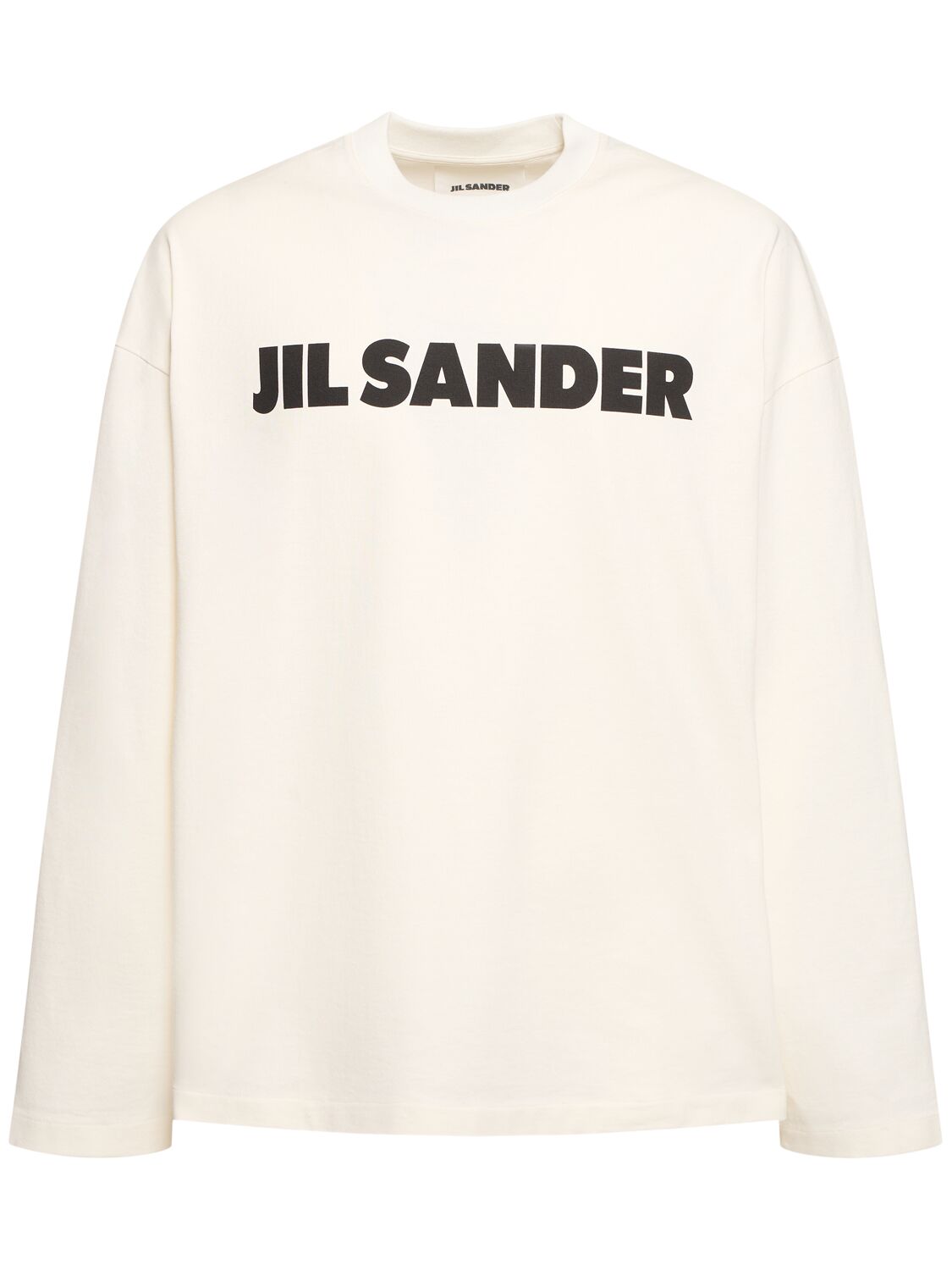 Jil Sander Logo Print Long Sleeve T-shirt In Porcelain