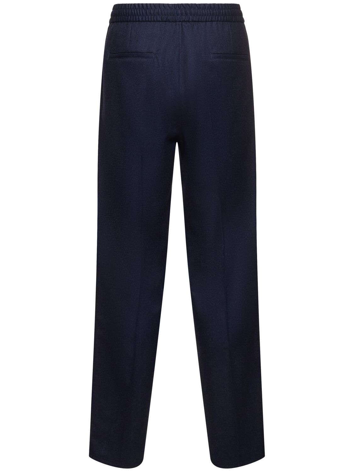 Shop Brunello Cucinelli Wool Flannel Jogger Pants In Dark Blue