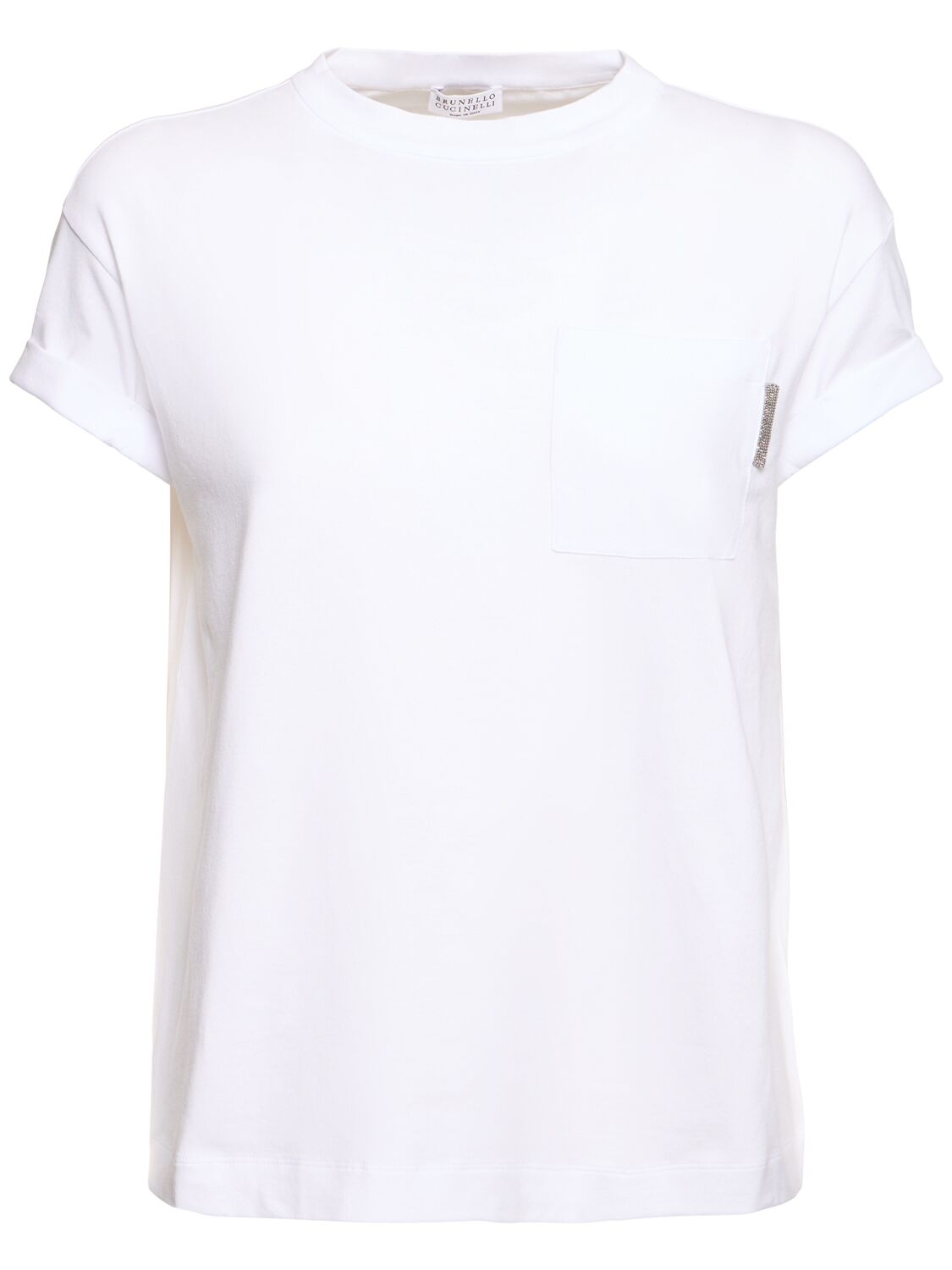 Brunello Cucinelli Jersey Short Sleeve T-shirt In White