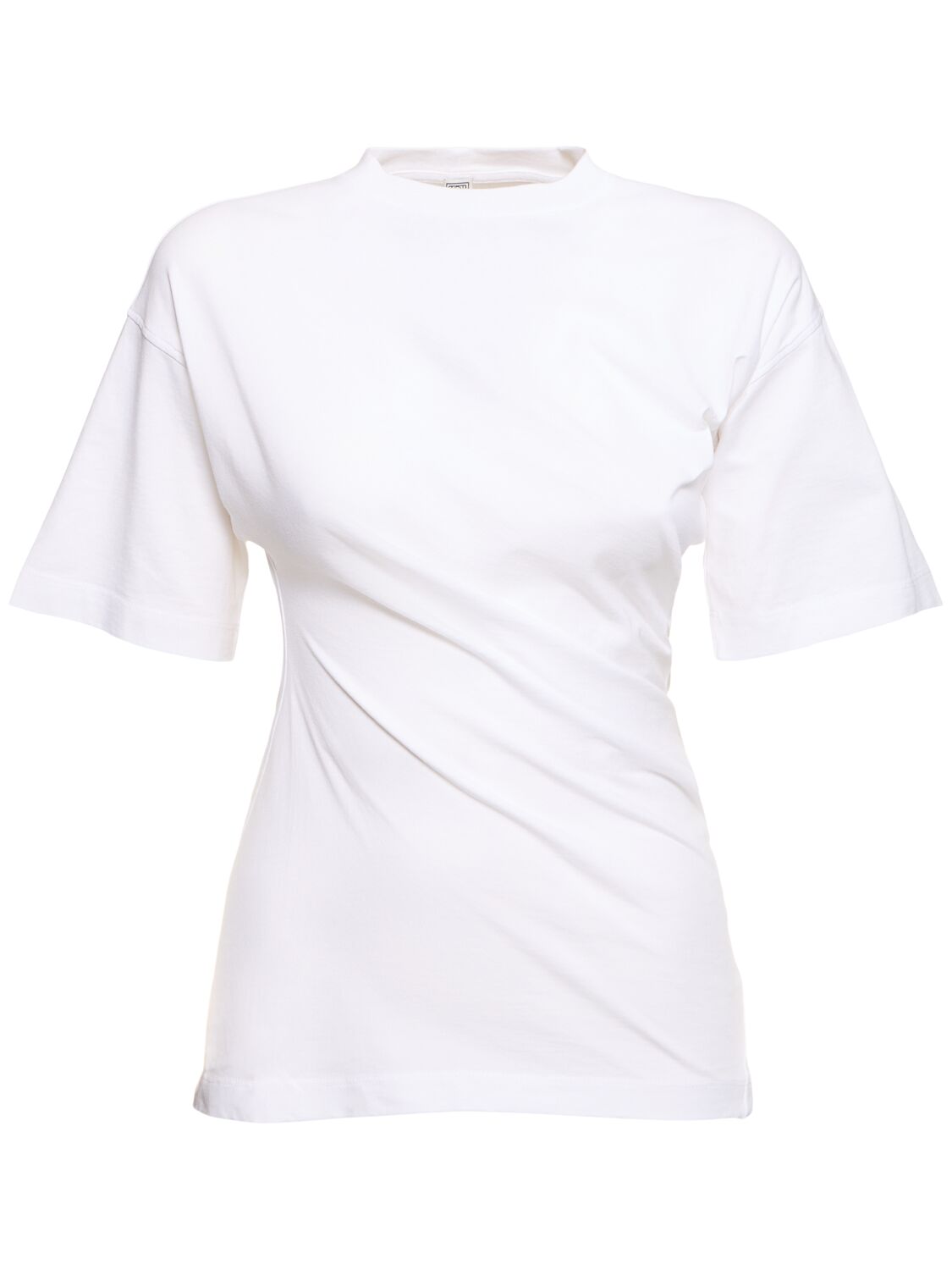 Shop Totême Twisted Organic Cotton Jersey Top In White