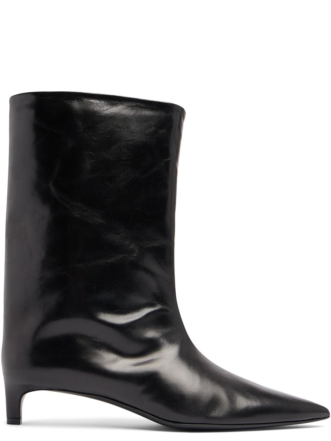 Jil Sander 35mm Leather Ankle Boots In Black