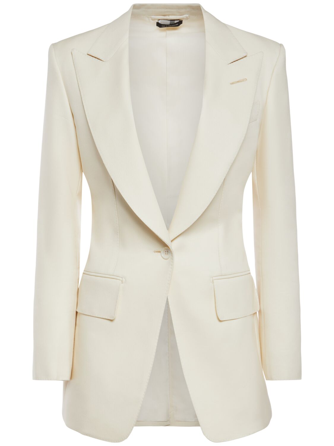 Tom Ford Wool & Silk Twill Blazer In White