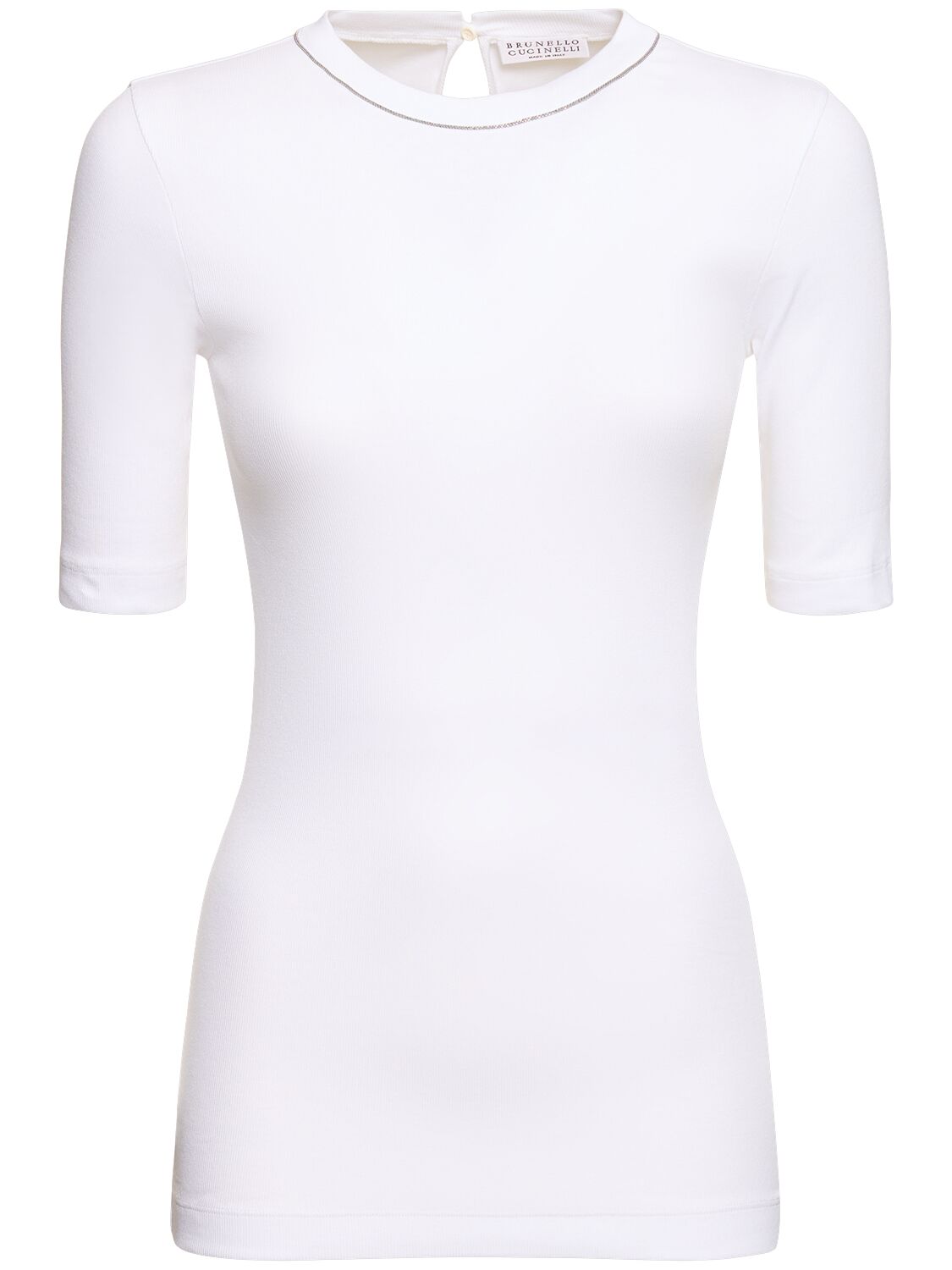 Brunello Cucinelli Jersey 3/4 Sleeve T-shirt In White