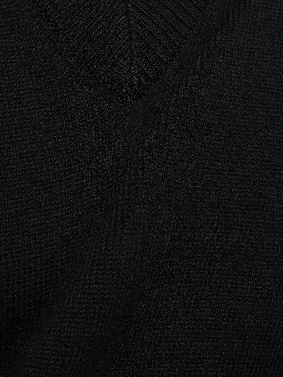 Shop Jil Sander Wool Blend V Neck Sweater In Black